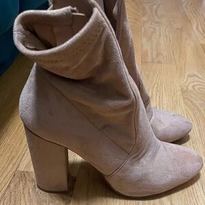 Aldo Blush Suede Heeled Boots